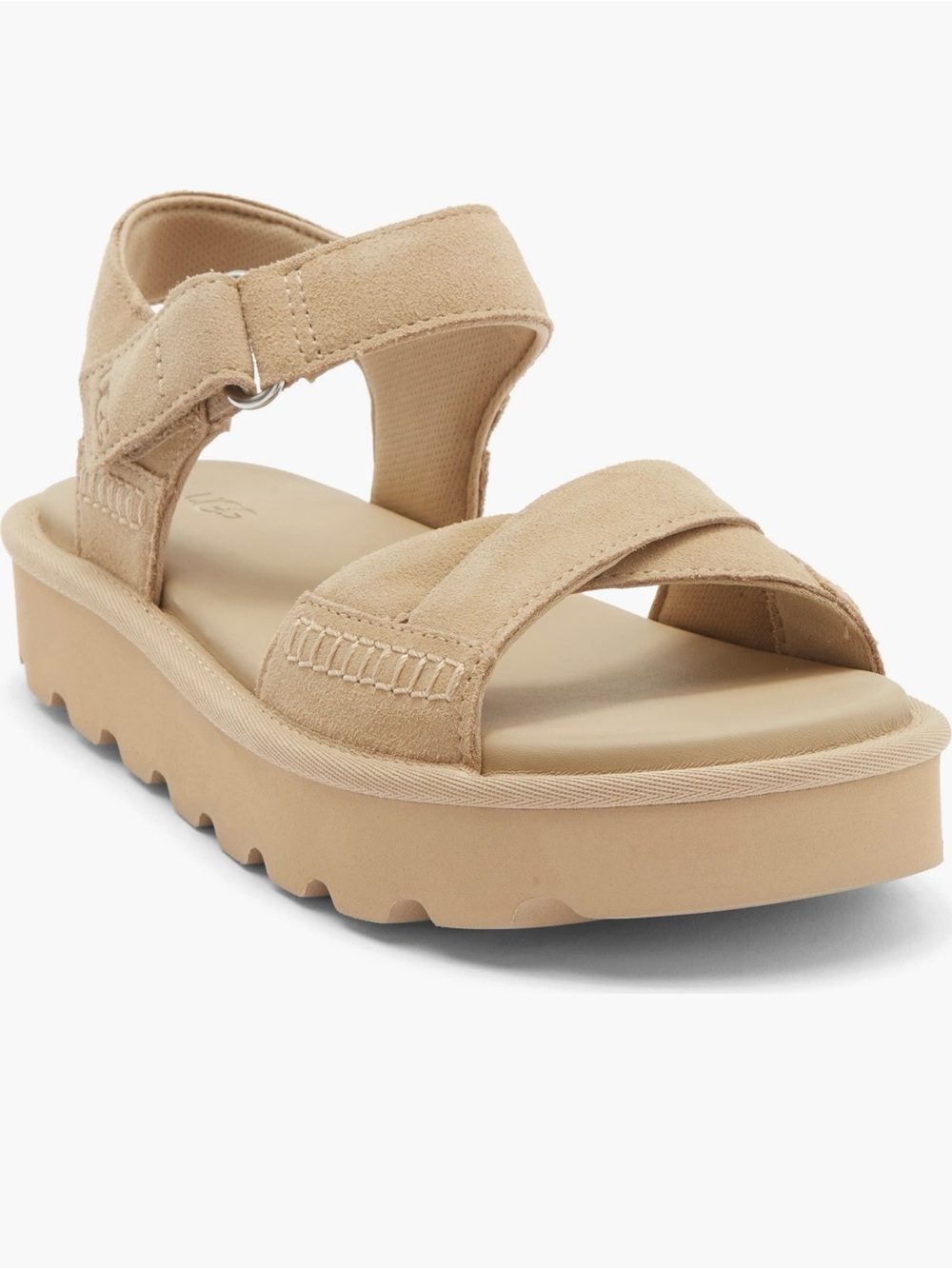 NIB-Ugg Women's Sungaze Sand Platform Lightweight Strappy Suede Sandals 9M